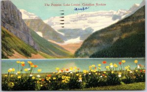 1939 The Poppies Lake Louise Canadian Rockies Mountain & Garden Posted Postcard