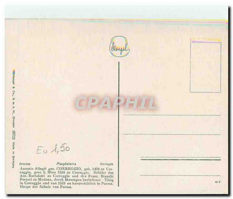 Postcard Old Nude erotic Madgalene Correggio Roayl Gallery London