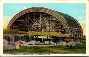 Vintage Construction of Tabernacle Roof Salt Lake City Utah UT Postcard