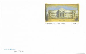 US UX312 unused  University of Utah. 1999  Beautiful.