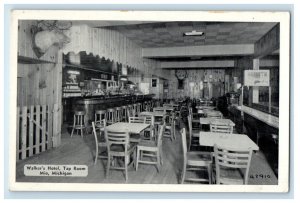 c1940's Mio Michigan MI, Walker's Hotel Tap Room Interior Vintage Postcard 