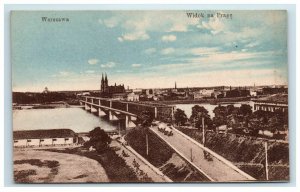 Warsaw Poland Warszawa Widok na prage Birds Eye View Postcard