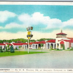 c1950s Oakland, Cal Casa Del Monterey Motel Roadside Linen Van Cleve Dayton A203