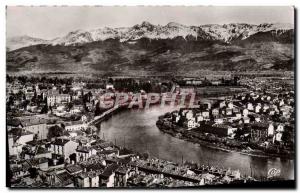 Modern Postcard Grenoble Vue Generale Sur La Tronche L & # 39Ile Green and th...