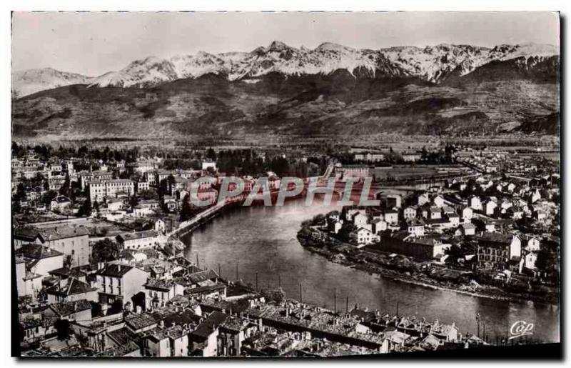 Modern Postcard Grenoble Vue Generale Sur La Tronche L & # 39Ile Green and th...