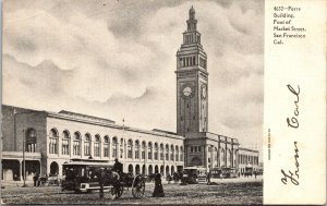 Ferry Building Market Square San Francisco California Streetview UDB Postcard 