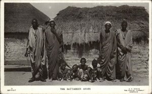 Khartoum Battaheen Arabs Sudanese Men and Children RPPC Vintage Postcard