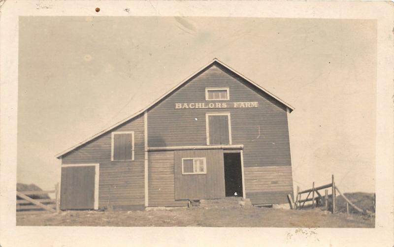 F36/ Bigham Lake Minnesota RPPC Postcard c1910 Bachelors Farm Barn