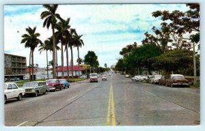 SAN JOSE, COSTA RICA ~ Street Scene PASEO COLON AVENUE ca 1960s Cars  Postcard