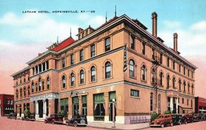 Vintage Postcard Latham Hotel Building Street Cars Parking Hopkinsville Kentucky