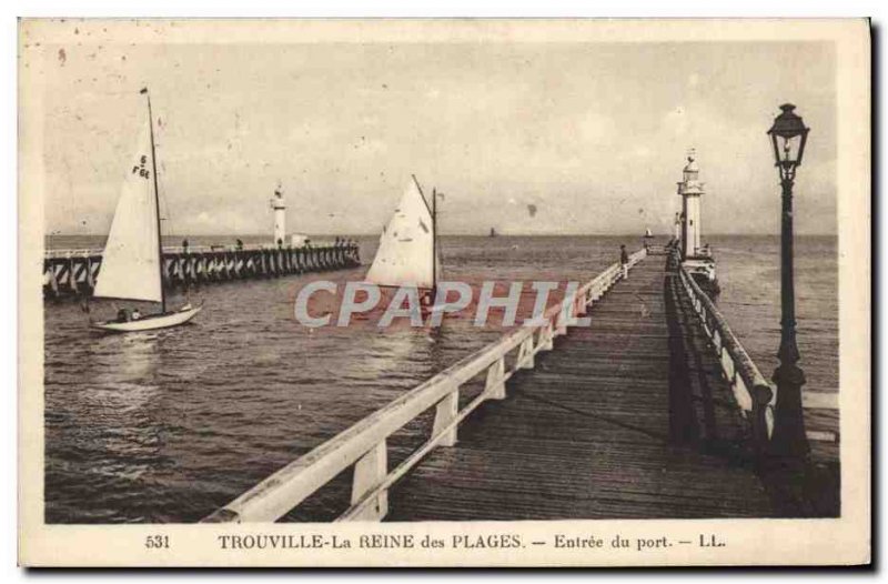 Old Postcard Trouville Reine Des Plages Entree Charter