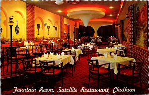 Fountain Room Satellite Resturant Chatham Ontario Canada Postcard PM Cancel WOB  