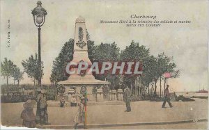Old Postcard Cherbourg Monument raised to the Memory of the Soldiers and Sail...