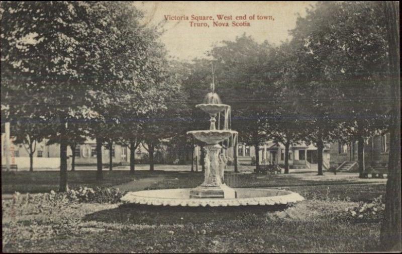 Truro NS Nova Scotia Victoria Square Fountain c1910 Postcard