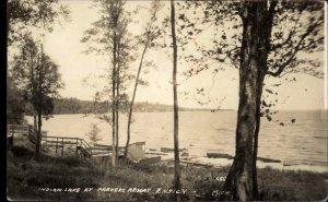 Ensign Michigan MI Parkers Resort Indian Lake Real Photo Vintage Postcard