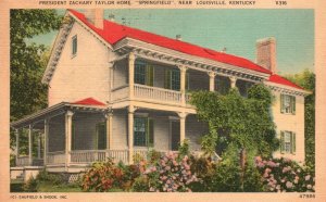 Vintage Postcard President Zachary Taylor Home Springfield Louisville Kentucky