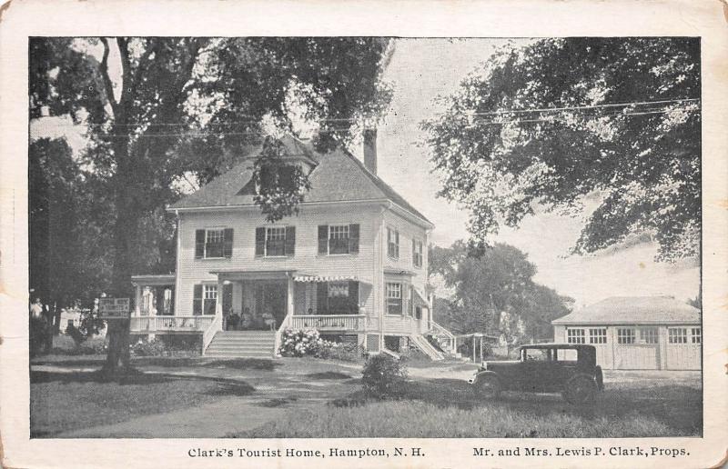 Clark's Tourist Home, Hampton, New Hampshire, Early Postcard, unused