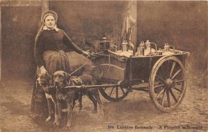 lot290 laitiere flamande a flemish milk maid dog pulled cart belgium