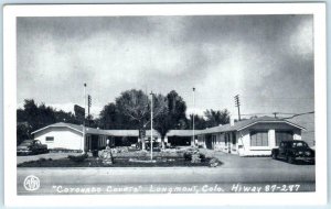 LONGMONT, Colorado CO  Roadside CORONADO COURTS Motel 1950s Cars  Postcard