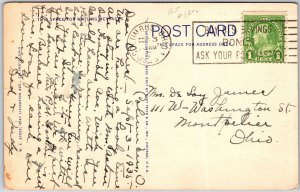 Columbus OH-Ohio, State Capitol and Mckinley Memorial, Trees & Grounds, Postcard