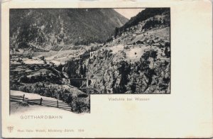 Switzerland Gotthardbahn Viadukte bei Wassen Vintage Postcard C218