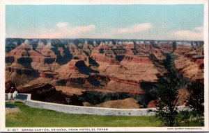 Grand Canyon From Hotel EL Tovar Arizona Vintage Postcard C217