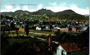1910s Bird's Eye View Eisenach Total u. Wartburg Germany Postcard