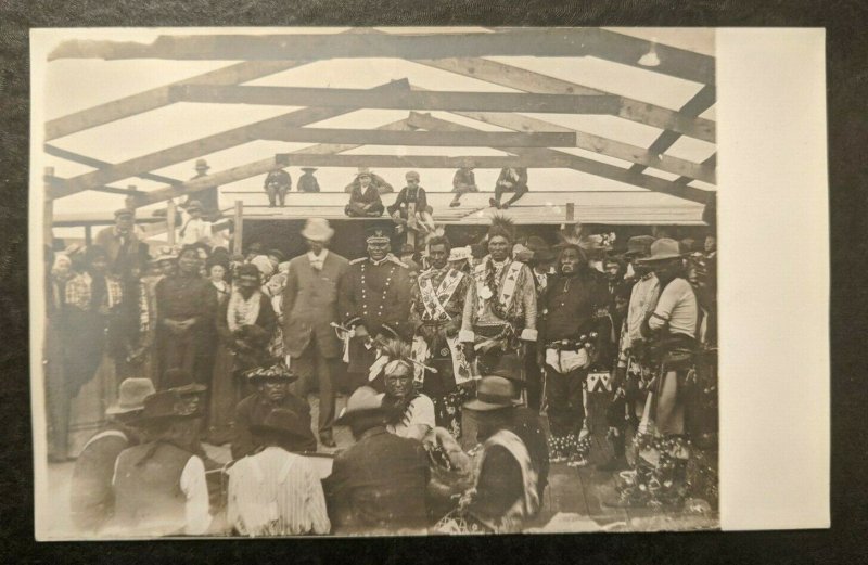 Vintage 1911 4th by July Red Thunders Reservation Real Photo Postcard RPPC-