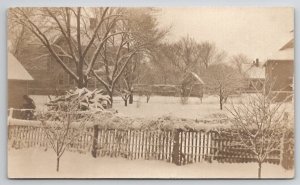 Hastings Nebraska RPPC Allison Family Home Shadow of Man In Snow Postcard Y26