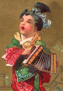 1880s Victorian Trade Cards Japanese Girl Angels Cherubs Set Of 4 P192