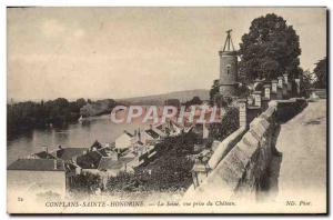 Old Postcard Conflans Sainte Honorine The Seine Vue Prize du Chateau