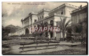 Old Postcard Menton Casino and gardens