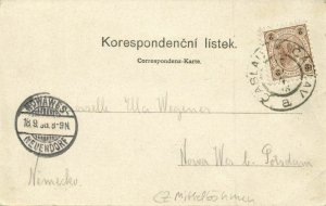 czech OKOLÍ ČÁSLAVSKÉHO Zámek Zehušický Filipovský and Žlebský 1898 Postcard