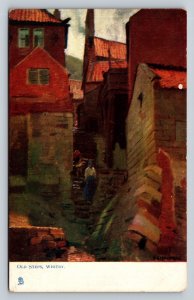 Old Steps Whitby Raphael Tuck & Sons Vintage Postcard 1019