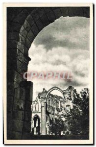 Old Postcard Notre Dame d & # 39Ourscamp From Ruins & # 39Ancienne Abbey Church