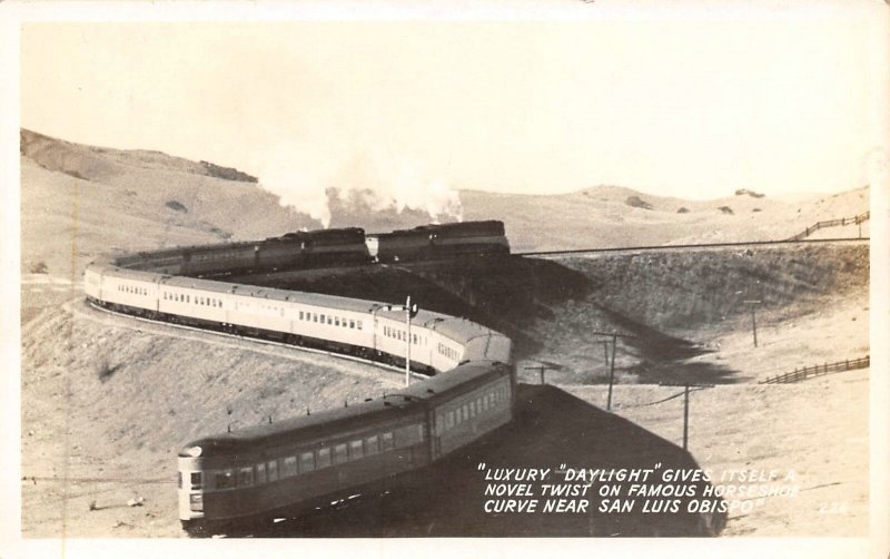 Southern Pacific Railroad Train Daylight Express San Luis Obispo CA RP postcard