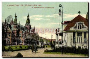 Belgie Belgium Old Postcard Exhibition BRussels 1910 German Restaurant