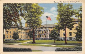 Warren & Niles Ohio 1949 Postcard Warren City Hospital