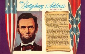 GETTYSBURG ADDRESS 1863 Abraham Lincoln Civil War c1950s Vintage Postcard