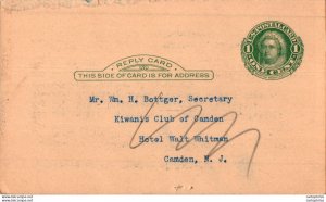 US Postal stationery 1c to Camden NJ