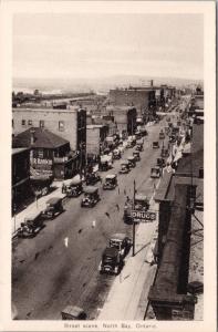 North Bay Ontario ON Street Scene East End Drug Rankin Flour Unused Postcard E35