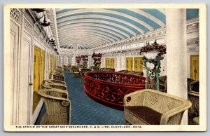 Ship~SeeandBee Passenger Steam Ship~Atrium~C & B Line Cleveland Ohio~1920s
