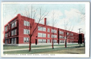 c1905's Pattengill Junior High School Building Campus Lansing Michigan Postcard