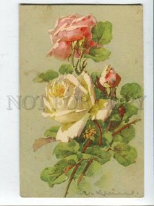 3120228 Belle ROSES Bouquet by C. KLEIN vintage Color PC