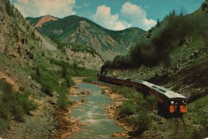 Postcard Narrow Gauge Passenger Train Las Animas River Canyon Silverton Colorado