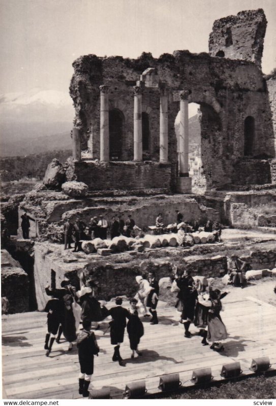 RP; TAORMINA, Sicilia, Italy, 1930-1940s; Taormina Teatro Greco, Tarantella