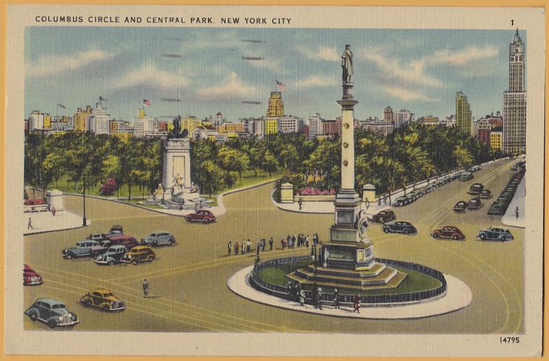 New York, N.Y., Columbus Circle and Central Park - 1947