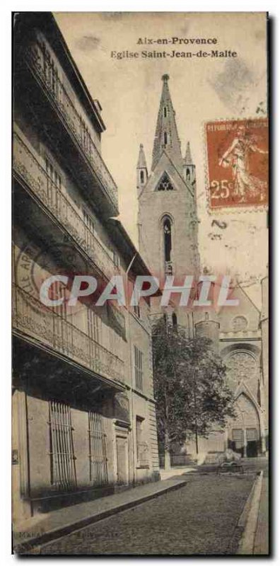 Old Postcard Aix en Provence Eglise Saint Jean de Malte
