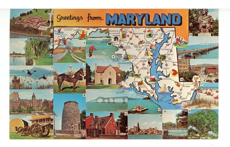 MD - Maryland Greetings, Map & Multi-View