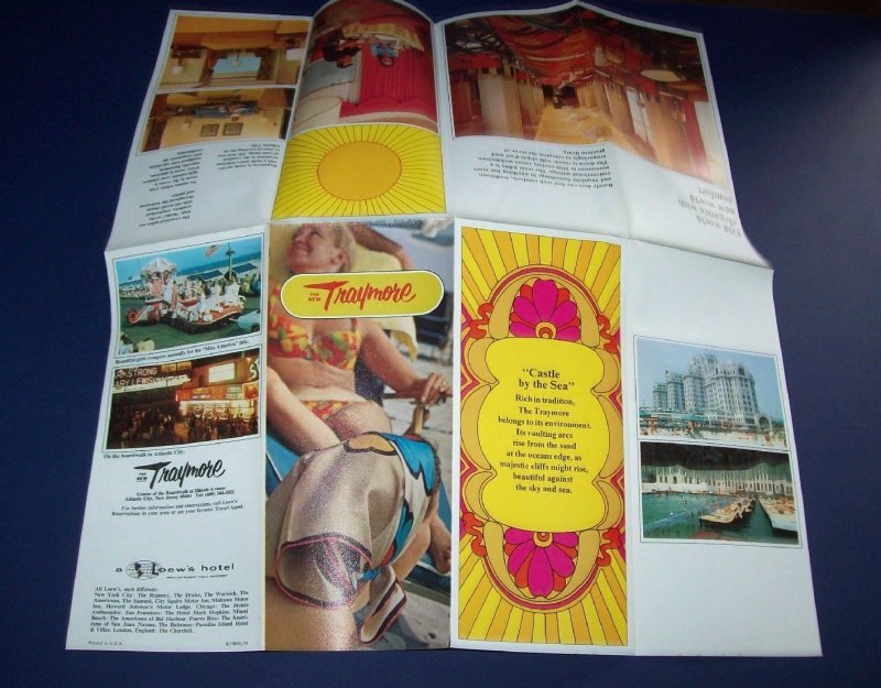 Traymore Hotel Atlantic City New Jersey Brochure Boardwalk Beach Town 1970 NJ